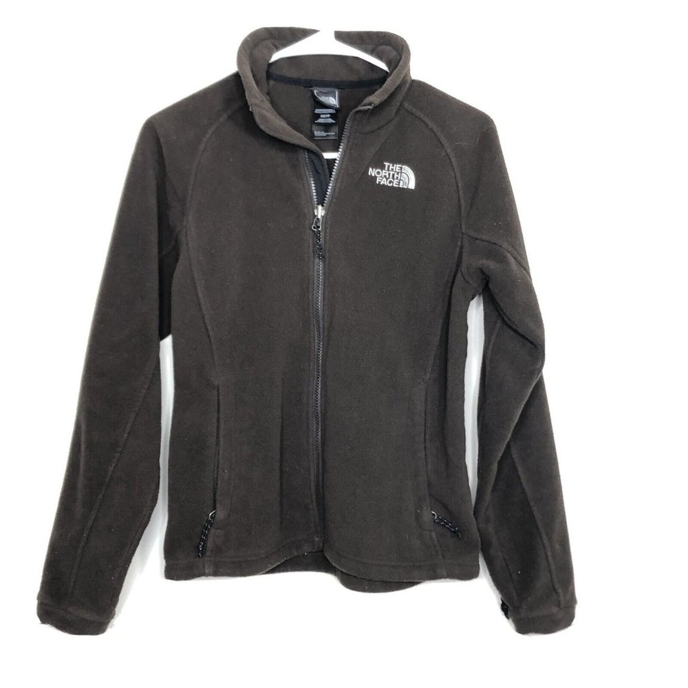 The North Face Women Fleece lights Jacket Size XS Brown Full Zip Side Pockets